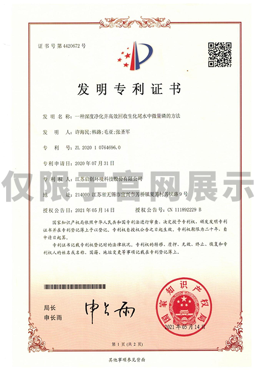 31  一种深度净化并高效回收生化尾水中微量磷的方法.PNG